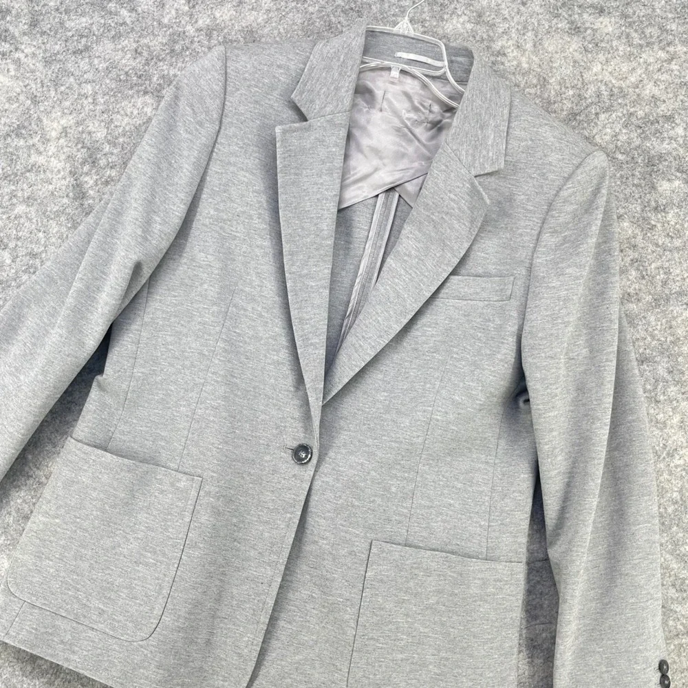 Reiss Blazer‎ Men 42R Grey Jersey Single Button Unstructured Knit Sport Coat